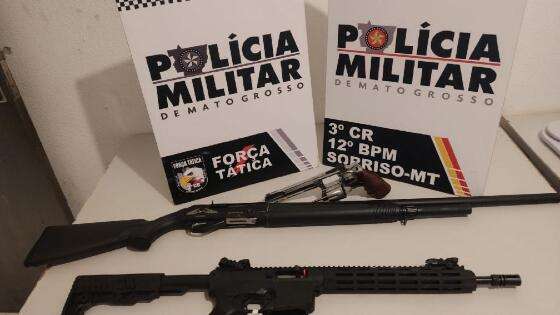 Homem é preso, adolescente apreendido e PM recupera armas de fogo furtadas em Sorriso CAPA.jpg